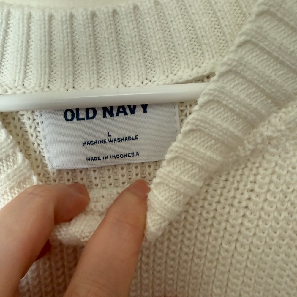 Old Navy Cream Ribbed Halter Knit Tank - Picture 3 of 4